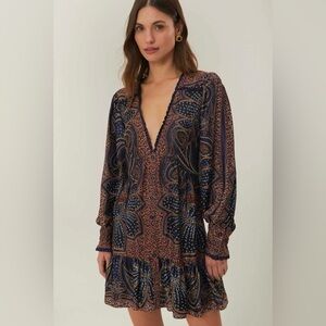 Farm Rio Blue Floral Glam Lenzing™ Ecovero™ Mini Dress Xs